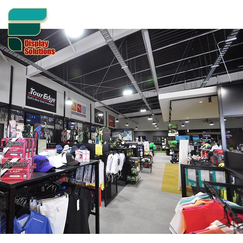 Golf Display Counter Interior Design Electric Golf Play Retail Vitrine Store Golf Clubs For Sales