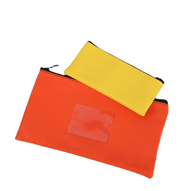 clear Organizer Office file folder zip lock Pouch paper color package leather pocket document bags