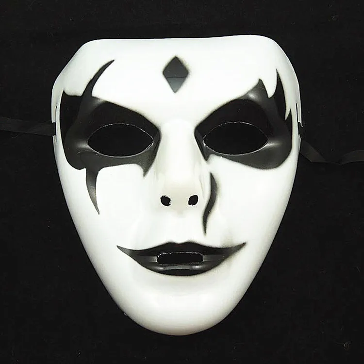 Halloween Party Decoration Mask Ghost Step Dance White Street Dance Hand Painted Mask Masquerade Masquerade Plastic party Mask