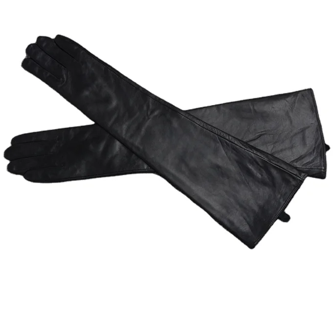 Fashion Ladies Sheepskin Elbow opera  Long Leather Glove for women
