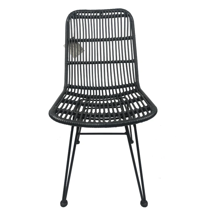 
French Bistro Dining Room Patio Garden Terrace Swimming Pool Beach Outdoor Armless Metal Wicker Rattan Chair 