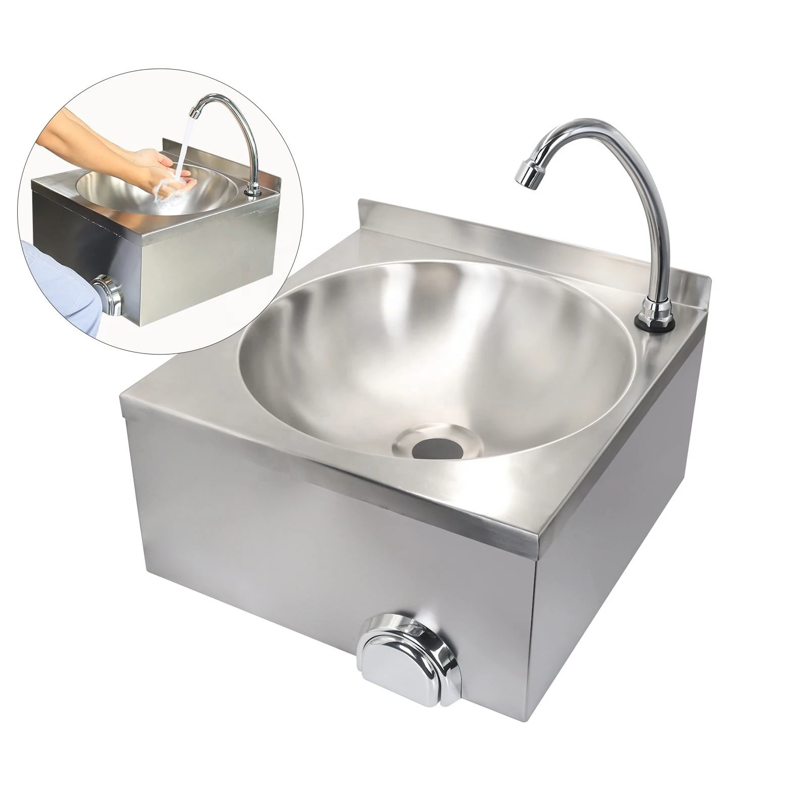 Outdoor Mobile Standing Stainless Steel Wash Hand Station Portable Wash Basin Sink portable sink with cabinet With Tank