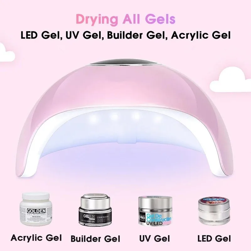 
36W UV LED Nail Polish Glue Lamp Nail Art Gels Dryer C-uring Light Timer Phototherapy Machine 