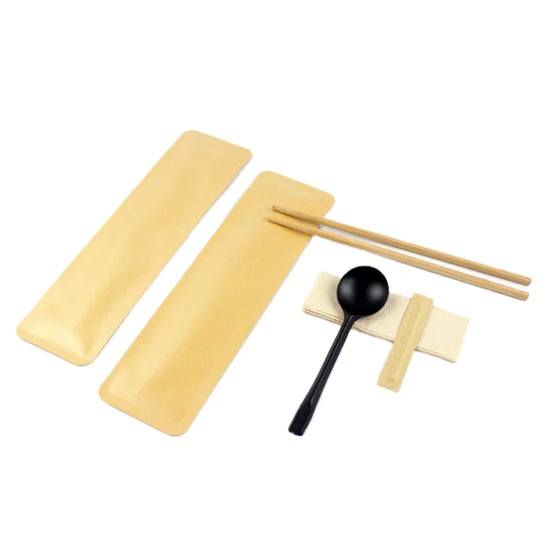 Disposable Dinnerware cornstarch cutlery packing biodegradable spoon bamboo chopstick toothpick and napkin