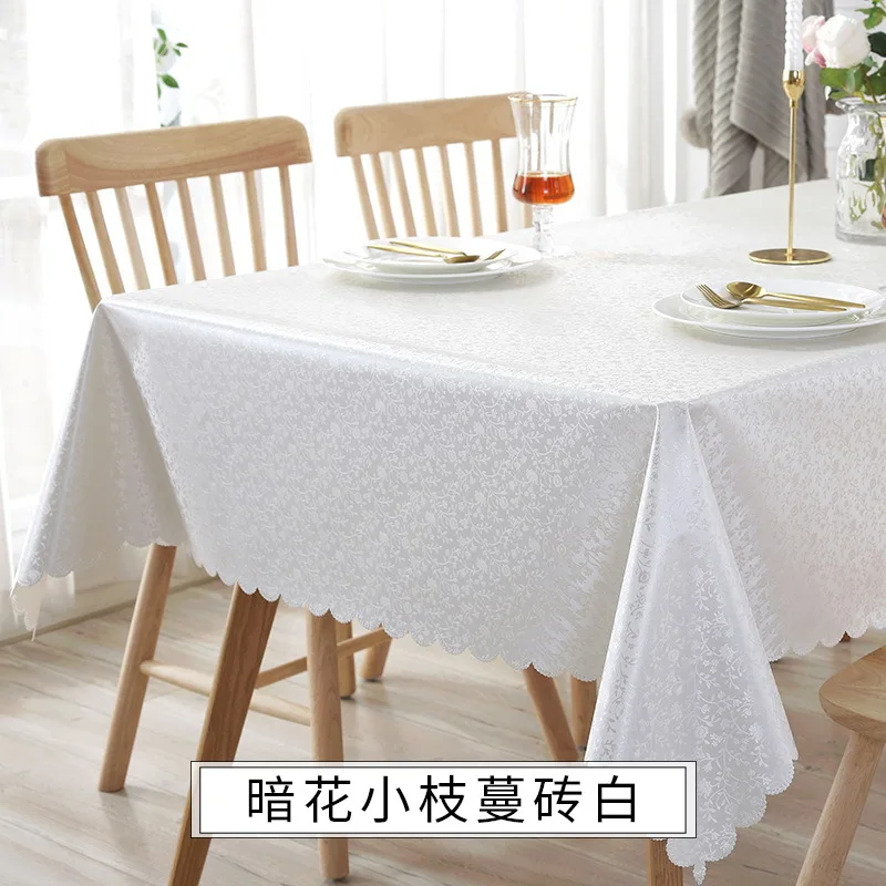 Waterproof Tablecloth For Table Oilcloth Pvc Gold Rose Round Rectangular Anti-Stain Film Decoration Dining Pad Kitchen Supplies