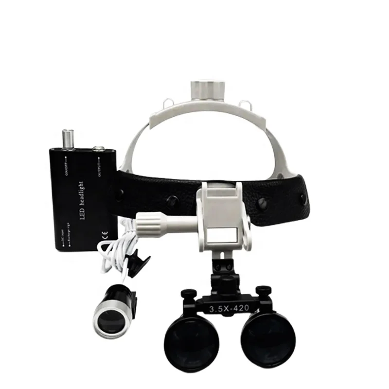 Dental  ENT surgical loupe headband magnifier 3.5X with LED light /High quality Binocular headlight medical loupes