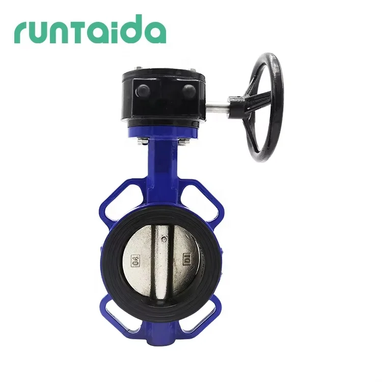 Gearbox operated PN16 Stainless Steel soft sealing actuator handles butterfly valve