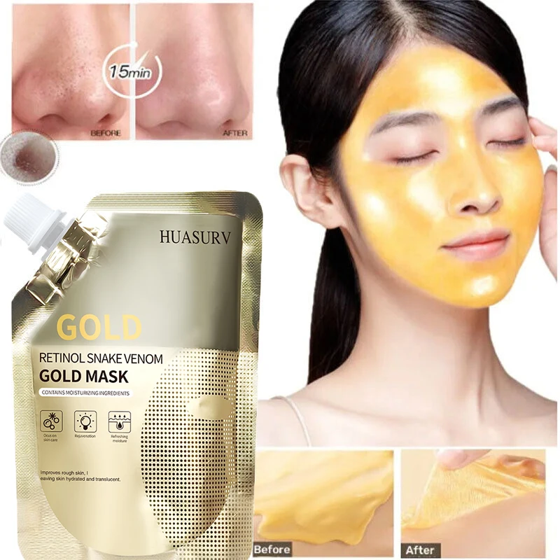 100g Anti-aging Oil Control Retinol Snake Venom Peptide 24K Gold Hydratic Mask Moisturizing Skin Care Facial Gold Collagen Mask