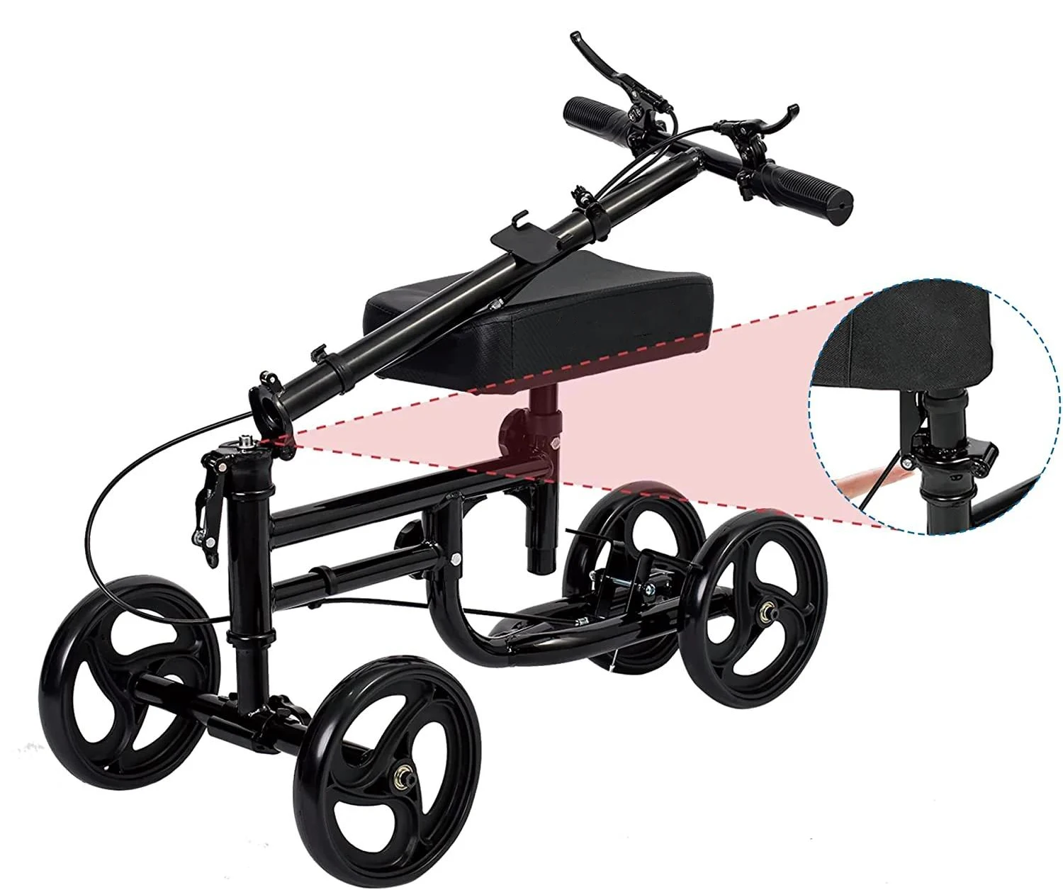 Economy Knee Scooter Steerable Walker for Foot Injuries Compact Crutch Alternative With Dual BRAKING SYSTEM