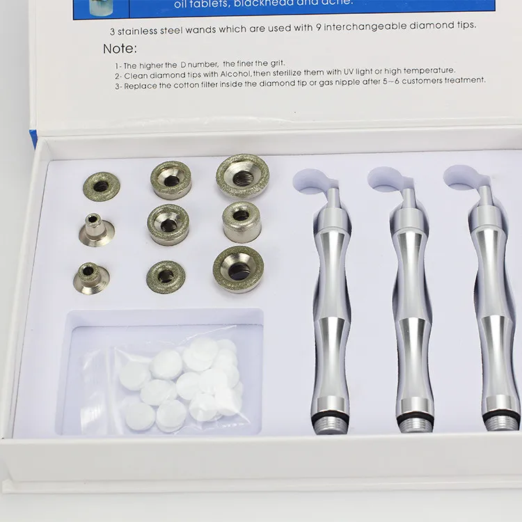 Portable12 tip Vacuum Skin cleansing micro diamond dermabrasion Scrubber exfoliating