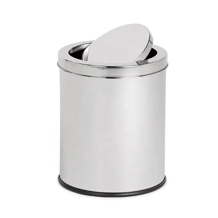 
3L 5L 12L new design satin stainless steel swing top waste bin swing cover trash bins In Kitchen 