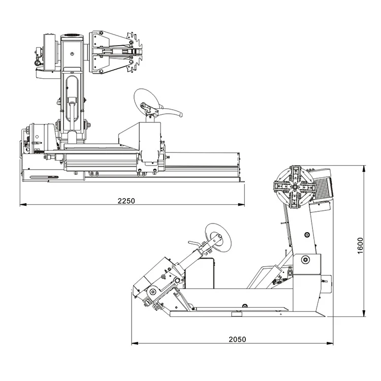 SM-CR57 380V automatic bus and truck tire changer machine maximum wheel diameter 2300mm