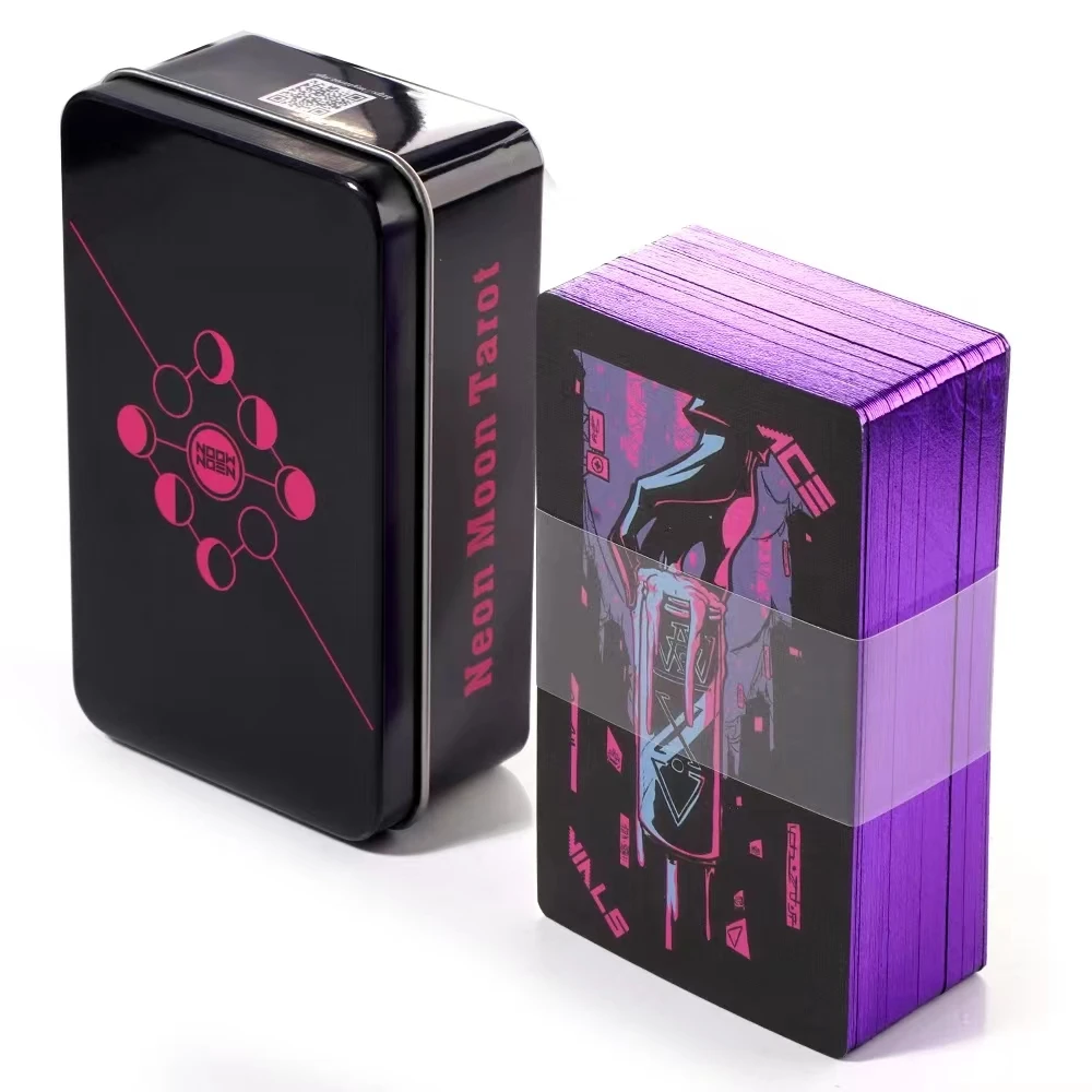 High Quality Wholesale Golden Edges Gold Black Paper Oracle Deck Custom Printing Tarot Cards With Guidebook