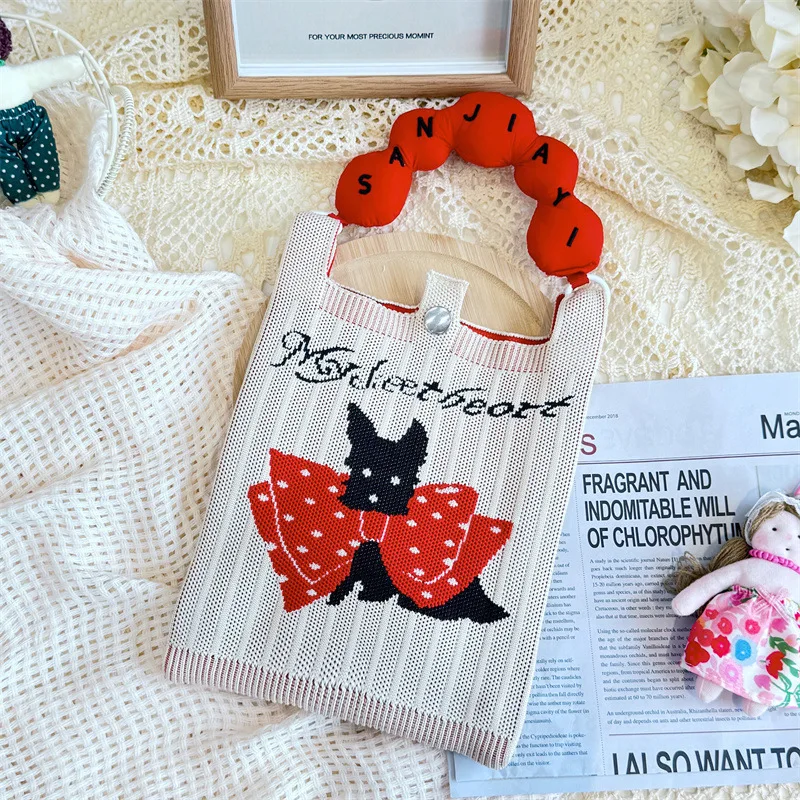 Best Selling Products Portable Fancy Cartoon Print Hand Bags Ladies 2024 Crochet Tote Bags For Women