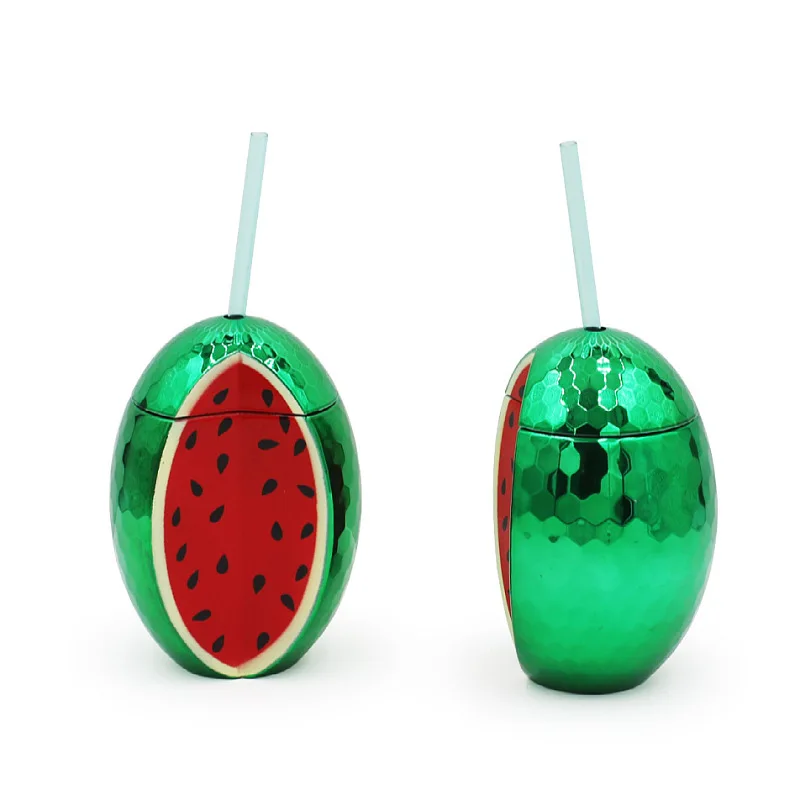 PiCh Creative Summer Watermelon Single Wll Strawberry  Plastic Straw Cup