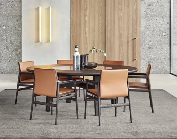 Luxury American Style Leisure Hotel Leather Single Lounge Chaise Armchair Ash Wooden Cafe Dining Chairs For Sale