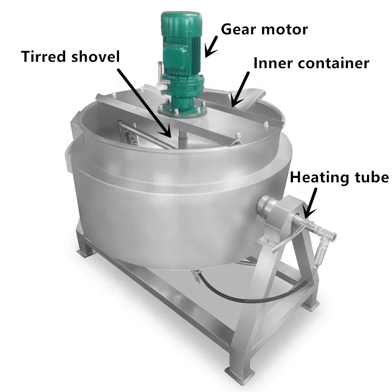 
industry gas jacketed pressure cooking pot 200l 