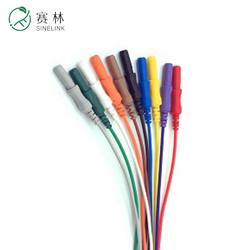 Factory shipped Holter ECG Recorder Biocare Electrocardiogram botton  electrode Colorful Snap holter 10 lead Cables