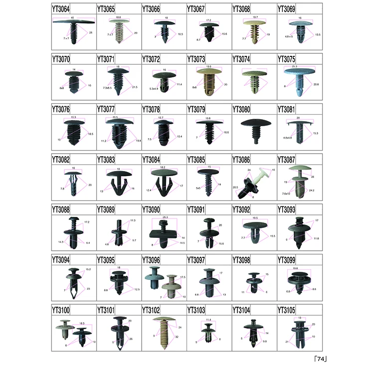 Car Hole Plastic Rivets Fastener Push Black Door Trim Panel Retainer Clips Auto Fasteners Clip