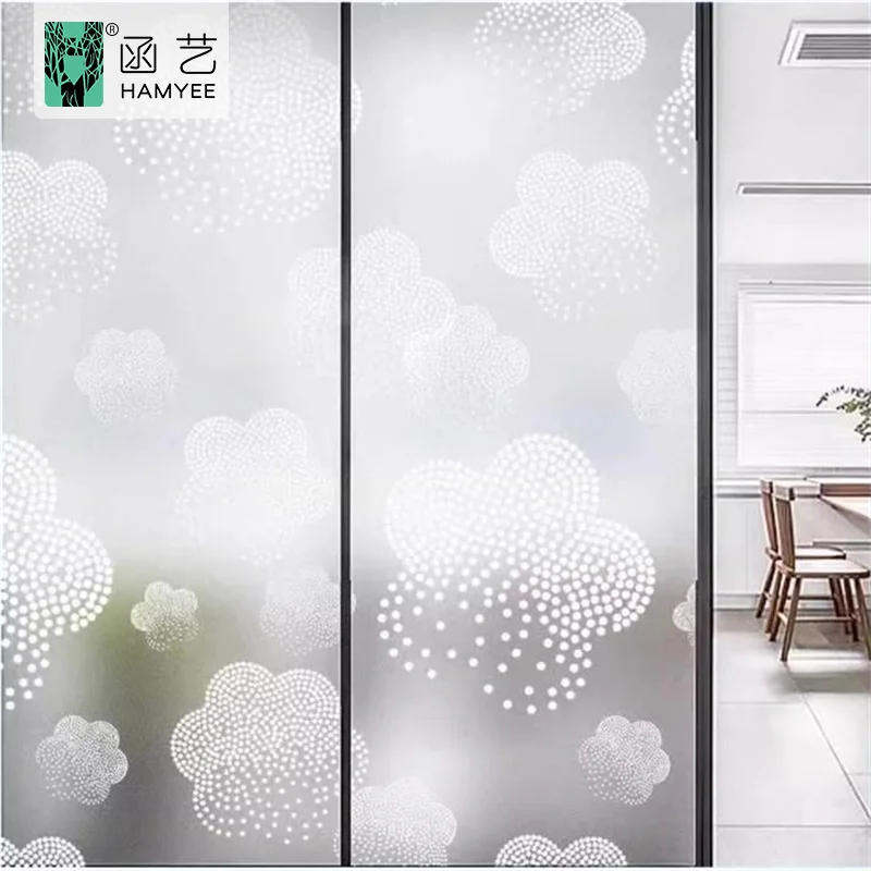 Window film no glue uv privacy protector glass frosted painted pattern static window film