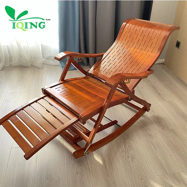 Rocking balcony household leisure folding adult elderly lunch break living room wood living room folding rocking dining chairs