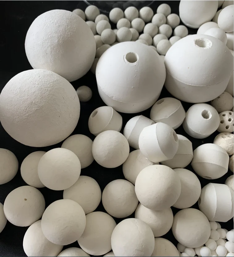 Inert alumina ceramic solid balls with industrial fillers