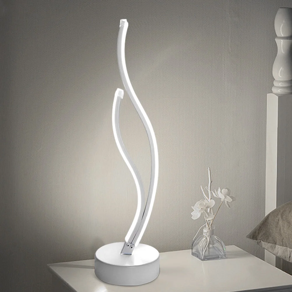 Spiral Wave Curve Design  Bedroom Beside Lamp Home Creative Home Decoration Desk Lamp Lighting