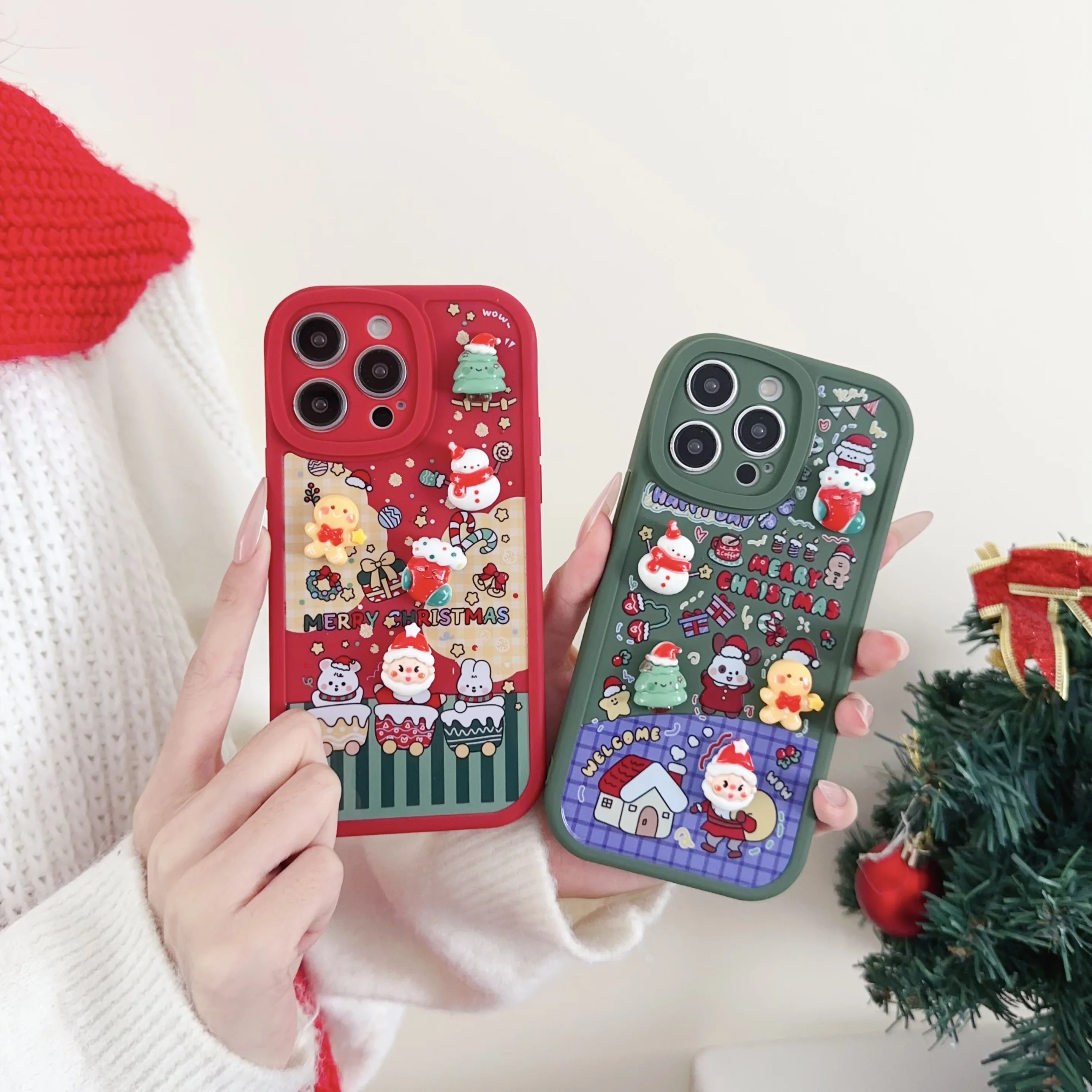Happy Christmas Tree Силиконовый ТПУ мягкий чехол для iPhone X XR XS Max 11 12 13 для iPhone 15 Pro Рождественская коробка