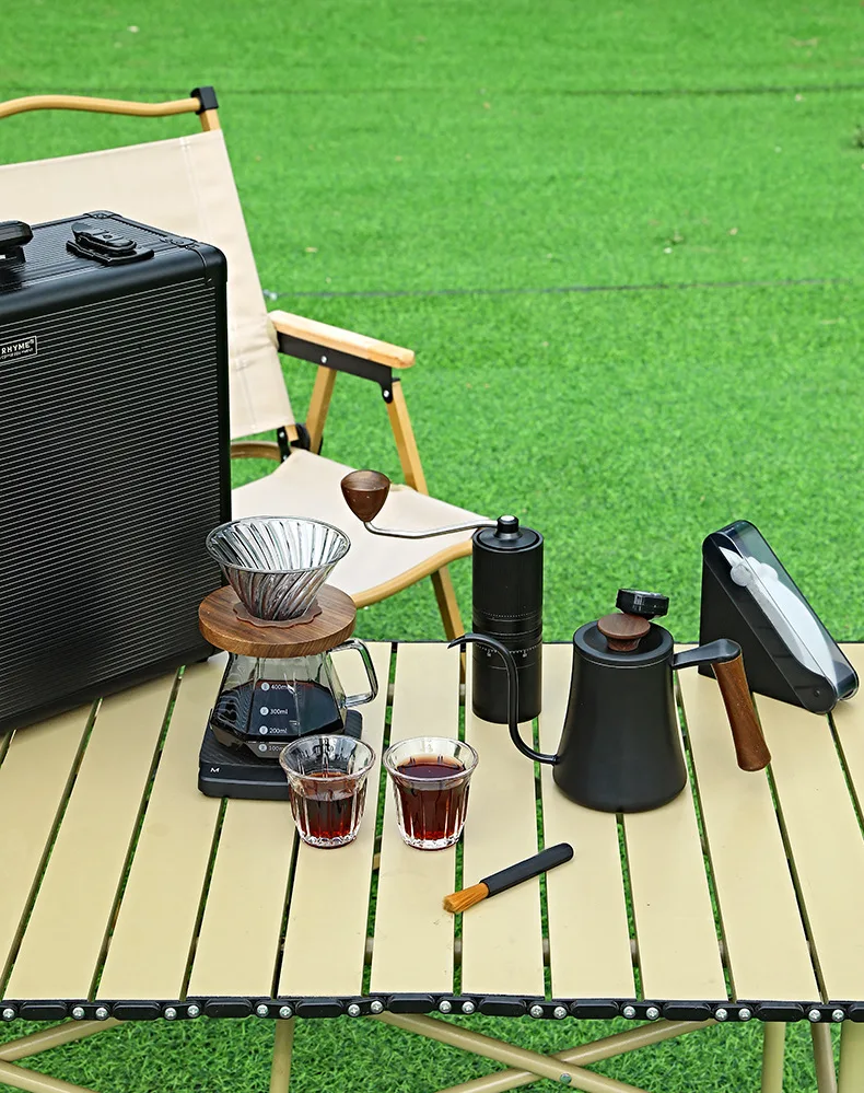 Hand Brewed Coffee Set Coffee Traveling Case Outdoor Portable Hand Crank Bean Mill Gift Set