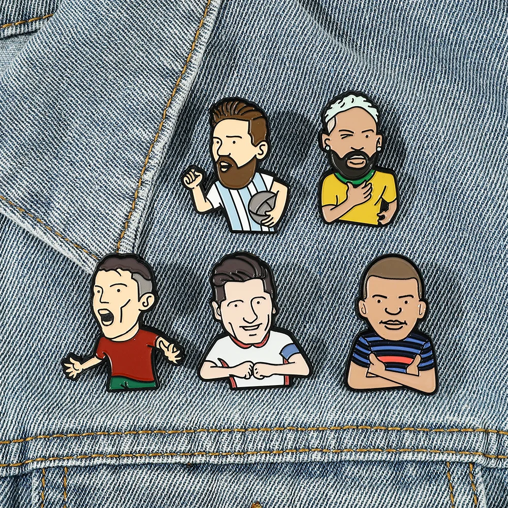 Wholesale famous football star hat pins Metal Crafts Custom Logo sports Hat Enamel Pins For Caps
