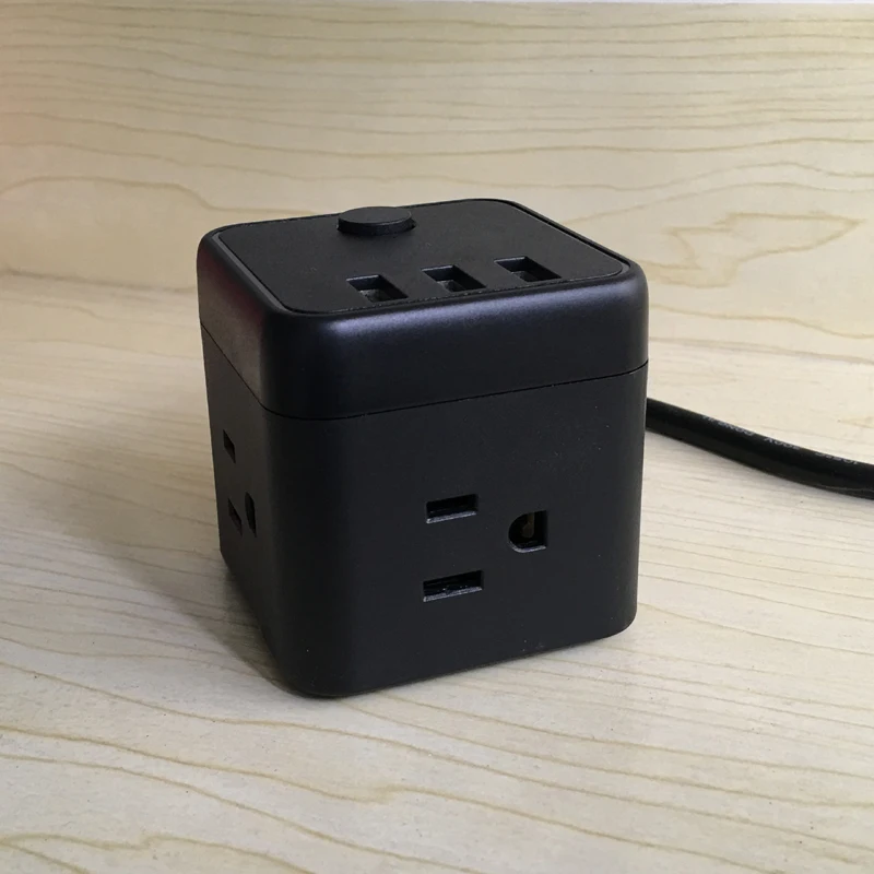 
Cube Portable Power Strip with 3 USB 3 Outlet Portable power strip with usb for desktop/nightstand 