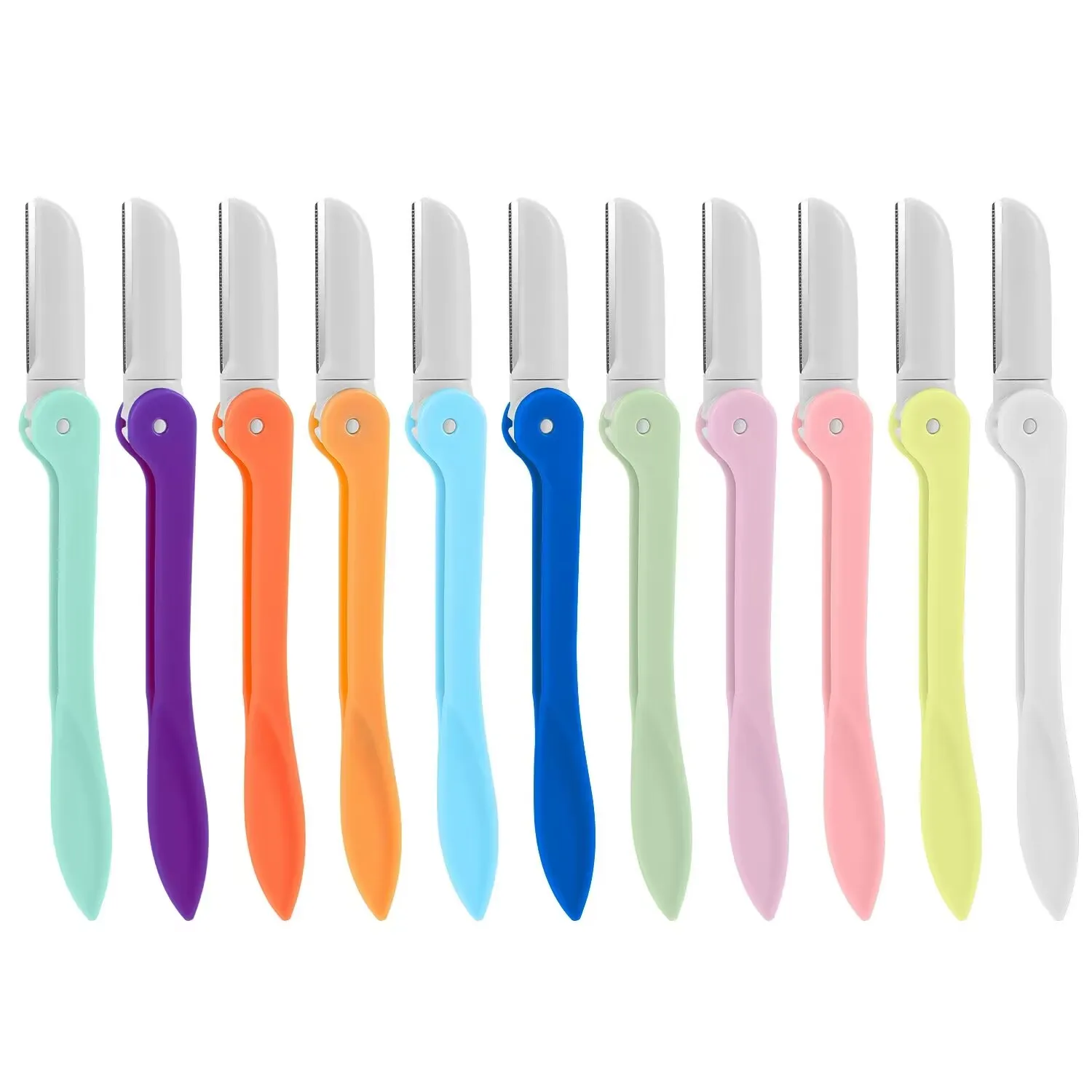 New Arrival Portable Makeup Tool Tweezers Scissors Foldable Eyebrow Shaving Razor Grooming Kit Eyebrow Trimmer Set For Women