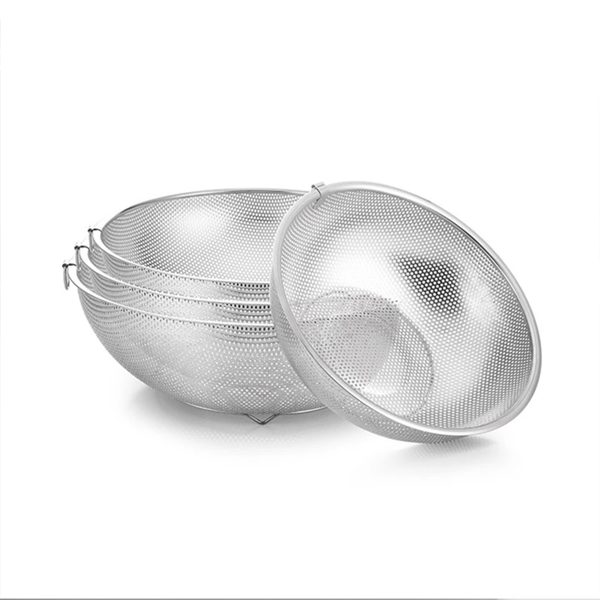 Cost-effective Stainless Steel Fine Mesh Luxury Stainless Strainer Colander Machine Spinning Colander For Kitchen Strainer