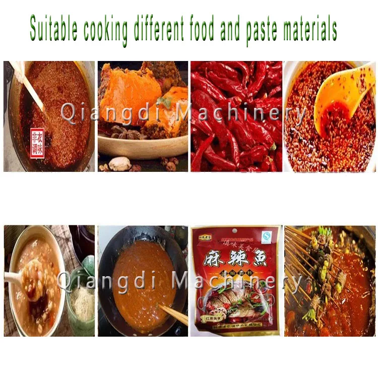 Industrial Incline Food Paste Lpg Nature Gas Cooking Equipment Jam Meat Soup Cooking Pot with Mixer