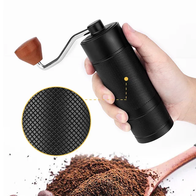 Online Hot Sale Minimalist style Portable Manual Small Coffee Grinder with walnut handle
