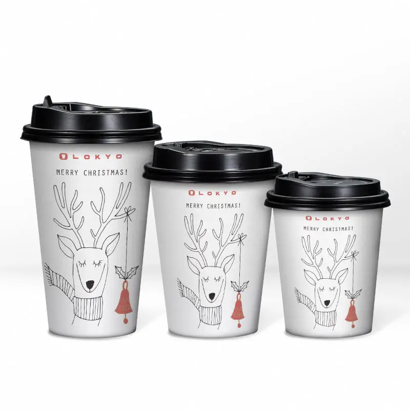 popular supplier custom size design wholesale single wall double wall disposable coffee cups with lids