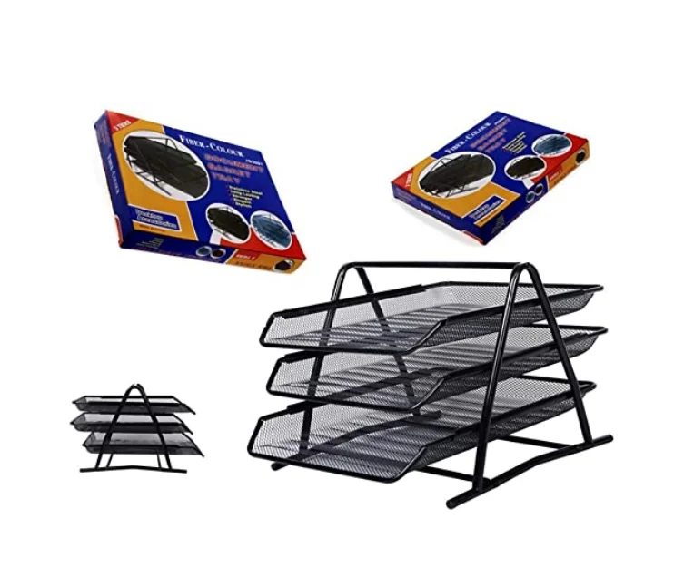Desk Organizer Document Tray Modern three-Layer Drawer Metal Storage Holder Set