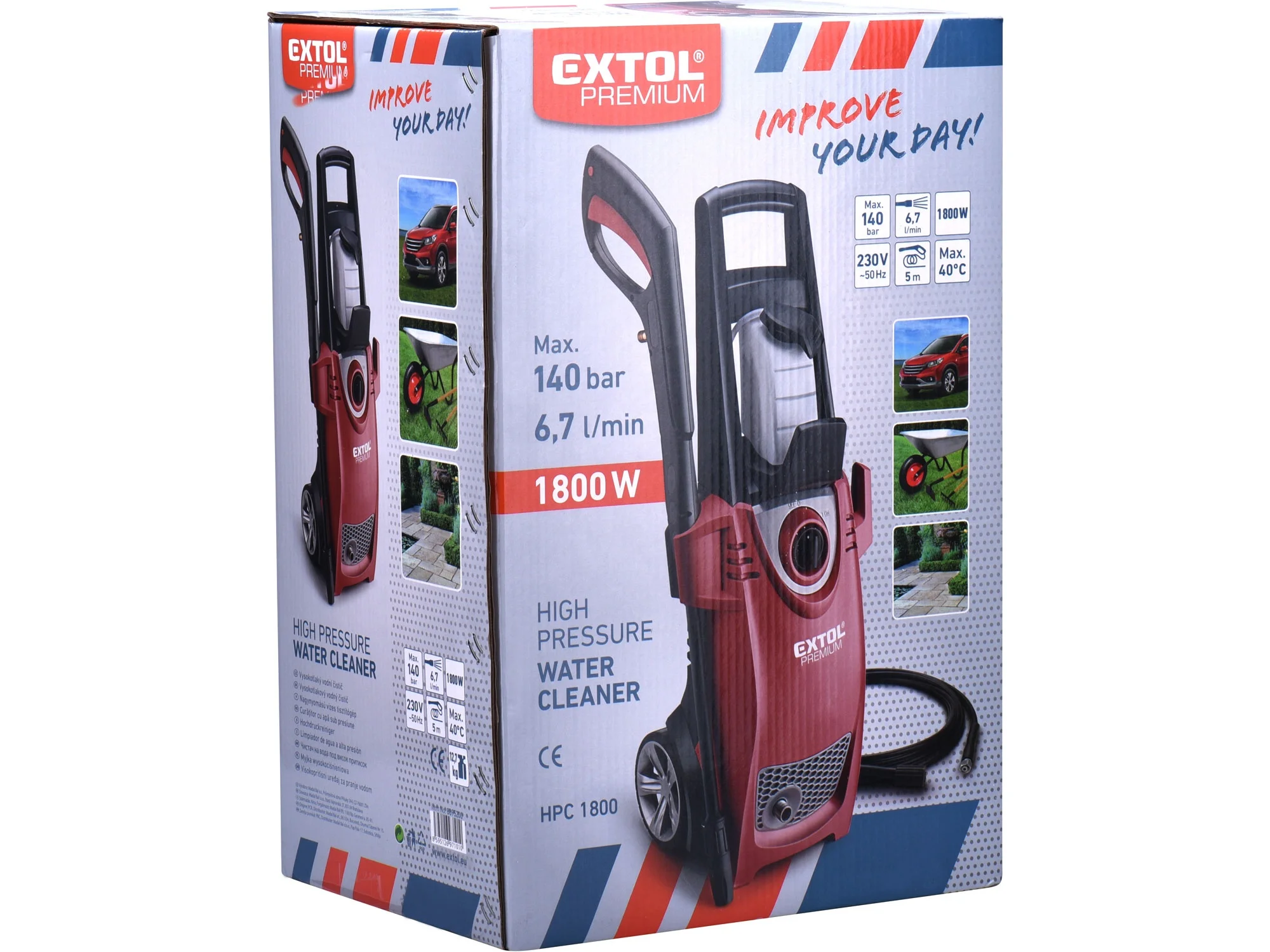 EXTOL 8895200 1800W High Pressure Cleaner Car Power Washer High Pressure Washer Pump Wth Water Self-Intake And Shampooing