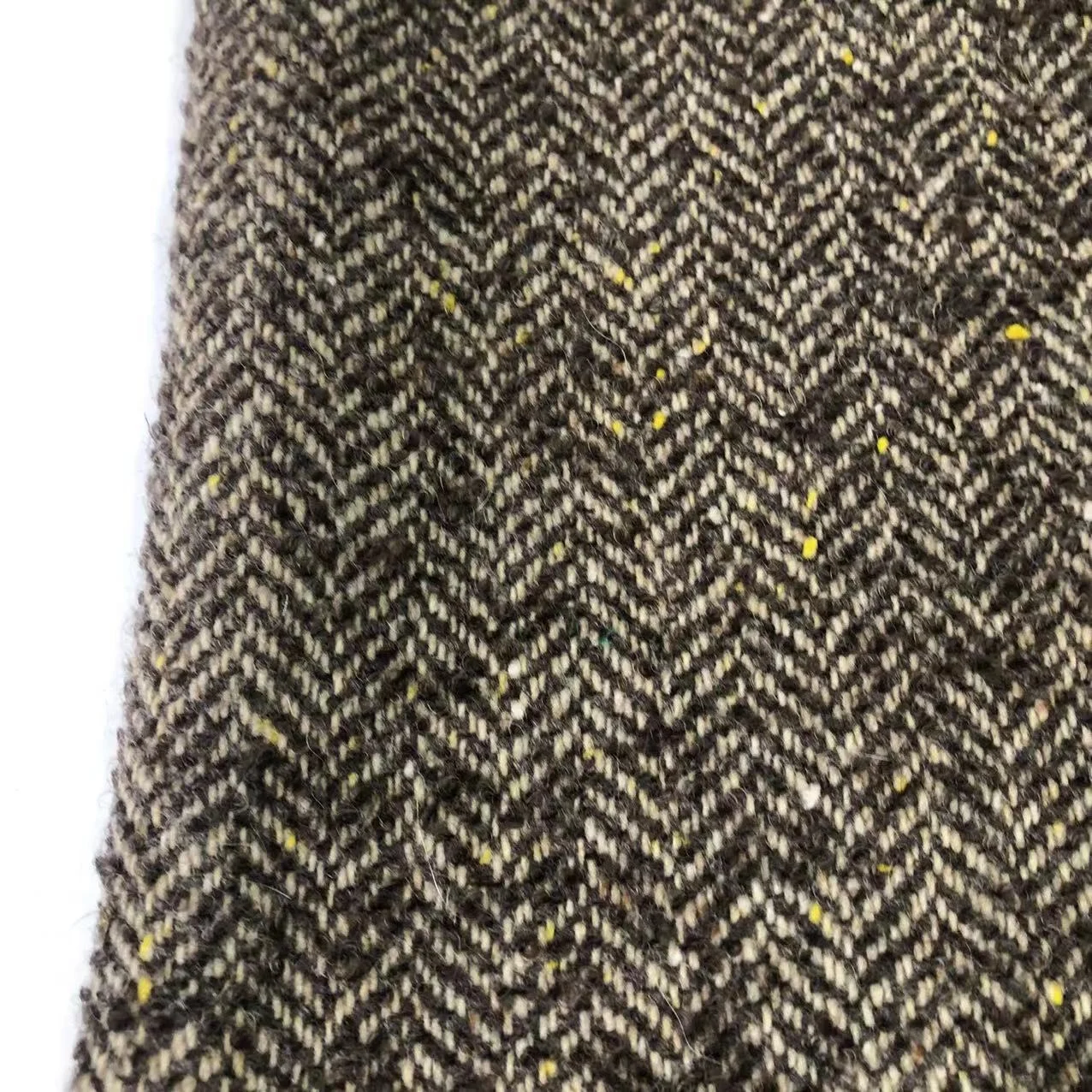 580g/m New Mixed-color Herringbone Check Coat Vintage 90Wool 3mohair 3alpaca 4Polyester Single-sided Wool Fabric Suit Jacket