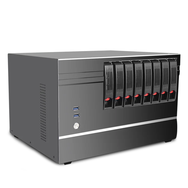 IPFS HTPC 8 Bay Горячая замена Nas сервер чехол для Сетевое хранилище mикро ATX Nas серверного шасси с 3,5 "для жесткого диска