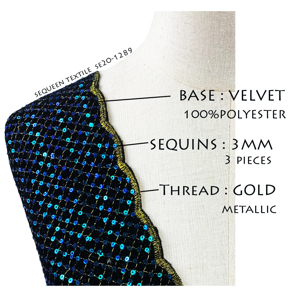 Velvet sequin nigeria Middle east Dubai color lace fabric border scallop evening holiday saree dress sequin lace knitting fabric