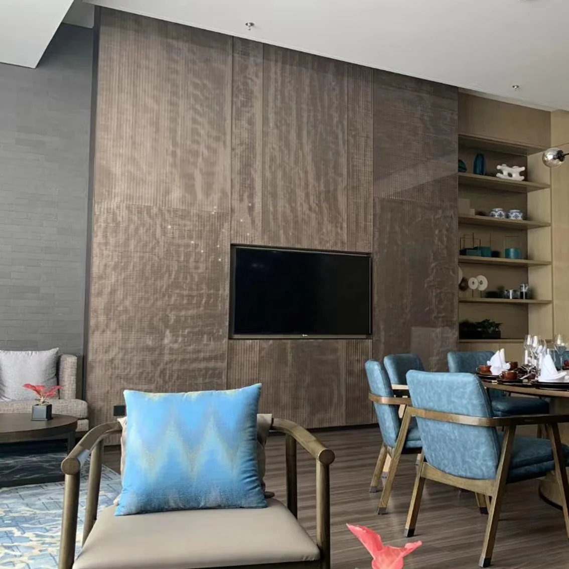 wood resin composite panel for TV background wall decoration