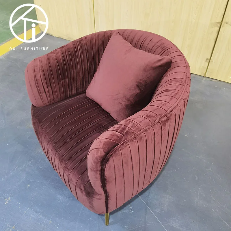 metal dining luxury accent  chaise lounge modern arm sofa folds fabric furniture living room leisure chair