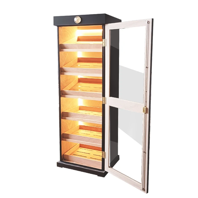 4000 - 5000ct led light Spanish Cedar Wood Cigar Humidifier Large Cigar Humidors For Sale Used Humidor Cabinet