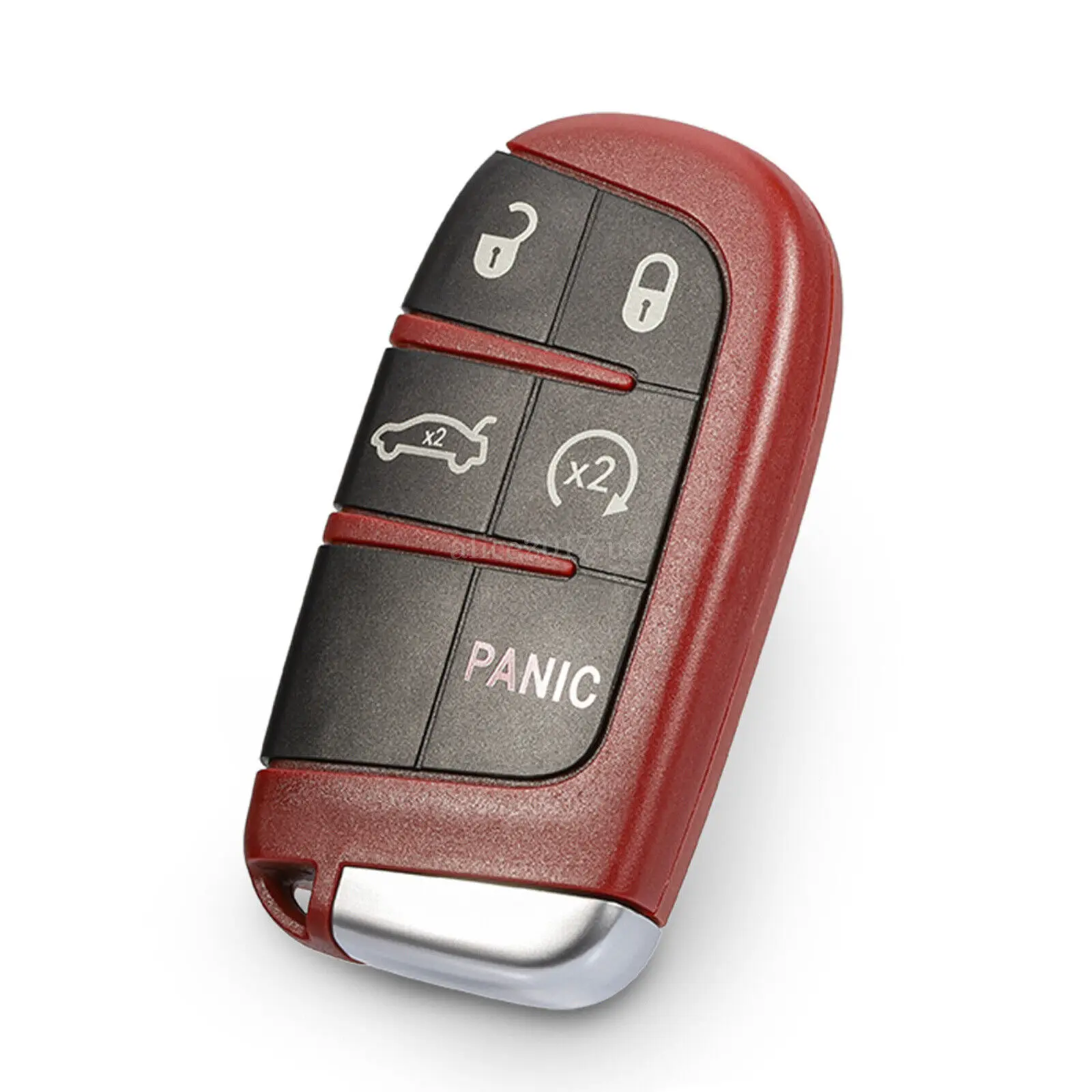 Red 5 Button Replacement Remote Key Shell Car Fob for Dodge Chrysler Jeep - M3N-40821302