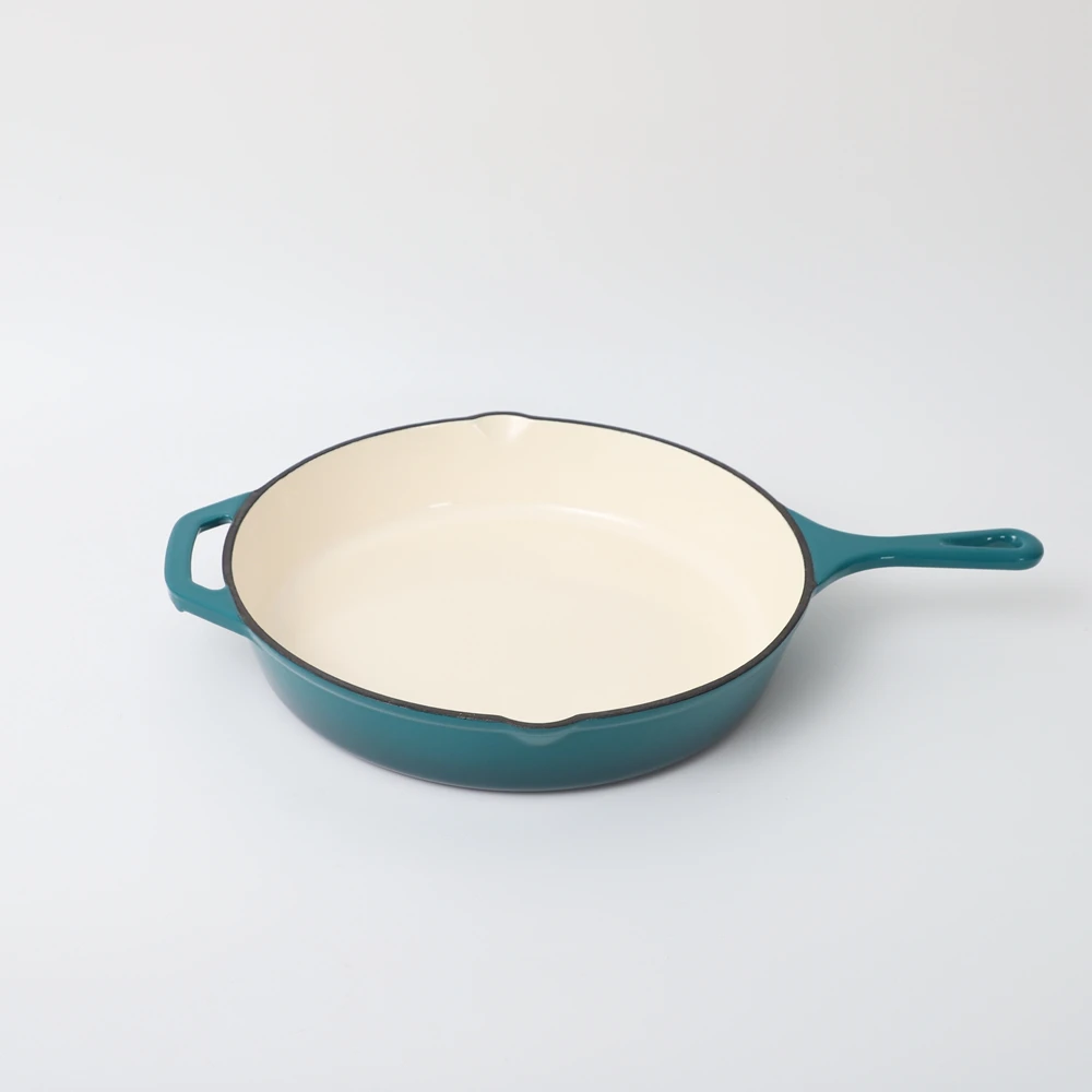 Non-stick Skillet Steak Enamel Cast Iron Skillet with Long Handle Non-stick Frying Pan