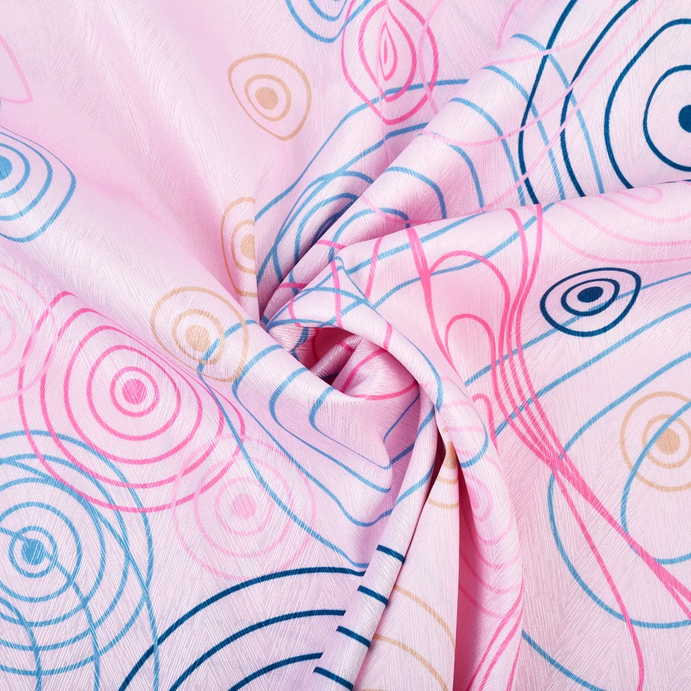 Tidal Flow Design Pink Stripe Print 100% Polyester Print Fabrics for Dress