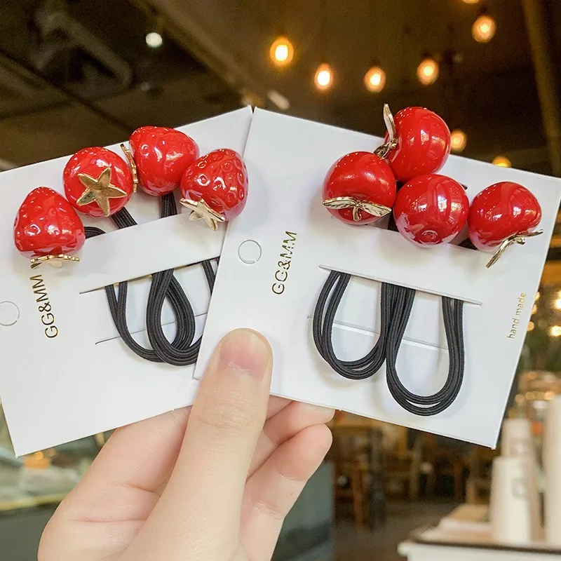 High elastic fruit rubber band hair accessories for kids ponytail cute and beautiful kids accessories