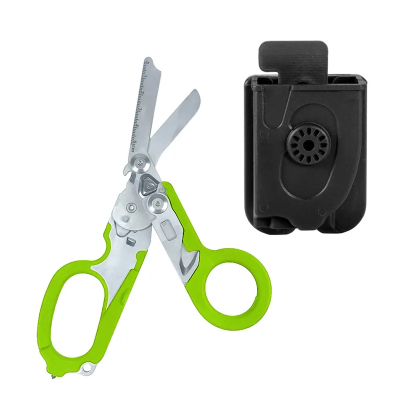Emergency Response Shears Multifunctional Outdoor Tools With Glass Breaker Strap Cutter Folding Pliers Safety Hammer