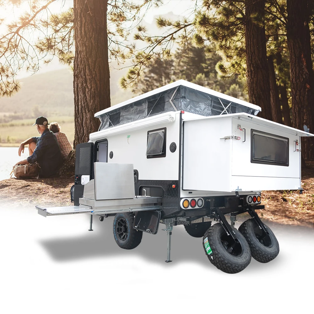 Australian Standard 15FT Pop Top Caravan Family Off Road Hybrid Camper Trailer with Bathroom